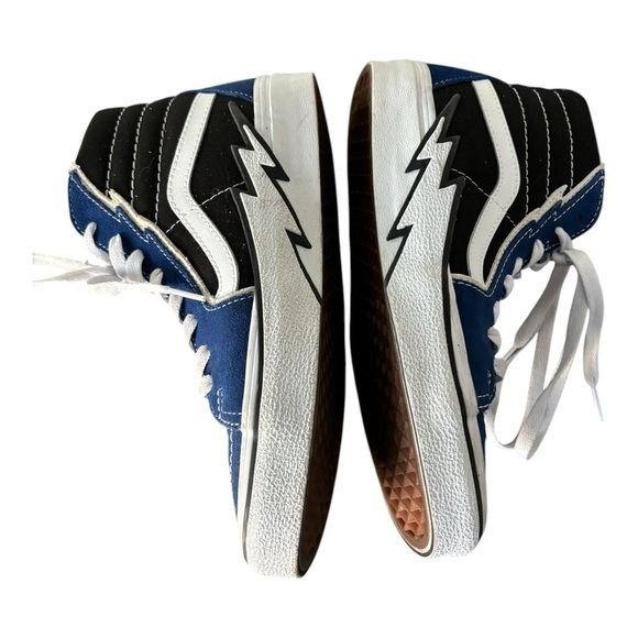 Vans Sk8 Hi Bolt Suede Canvas True Blue High Tops Skate Shoes Size 7 women - Picture 7 of 12